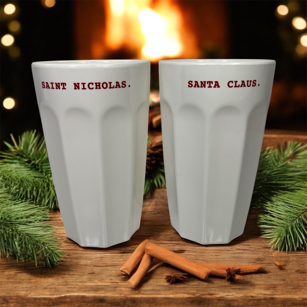 Rae Dunn Melamine Holiday Tumbler Set of Two 22oz Cup Christmas Collection‎ EUC